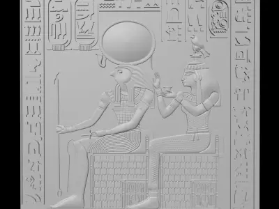 Egyptian Relief Horus and Geb rel05 3D print model