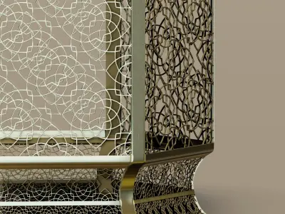 Antique Brass Moroccan Floor Lamp 3D model