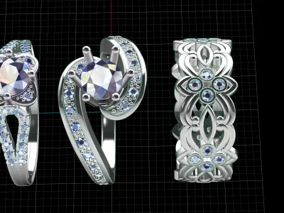 Rings triple Free 3D print model