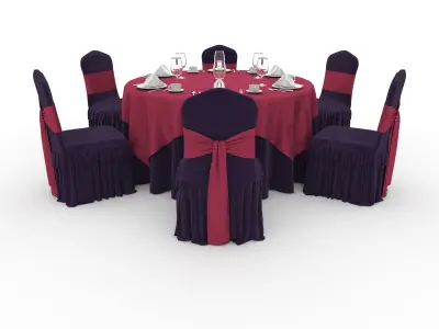Banquet Table and Chair 51 3D model