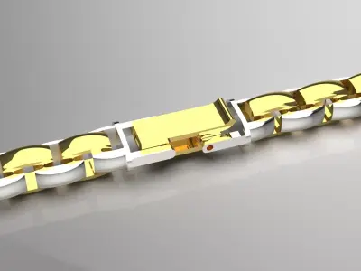 Luxury two-tone gold chain model bg0040 3D print model