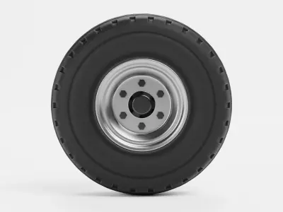 Tire V1 - Wide Automotive Wheel Low-poly 3D model