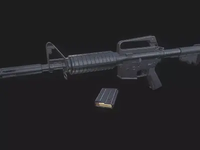 XM177 Carbine Vietnam War Low-poly PBR Low-poly 3D model
