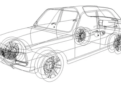 PEUGEOT 504 Low-poly 3D model