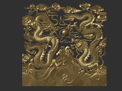 two dragons 3D print model