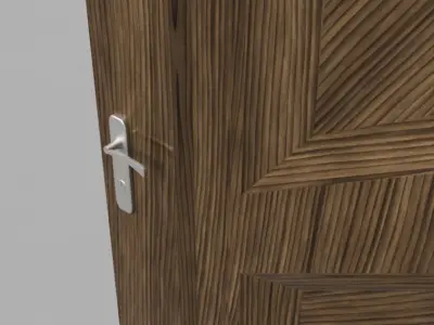 wooden door 1 3D model