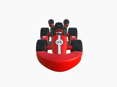 Cartoon Kart C01 Red - Vehicle Racing Design Low-poly 3D model