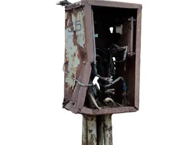 Broken electrical box spscan 12 Low-poly 3D model
