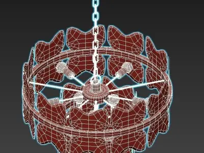 ioanna gold leaf chandelier 3D model
