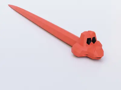 Snake lowpoly toon 3d model  Low-poly 3D model