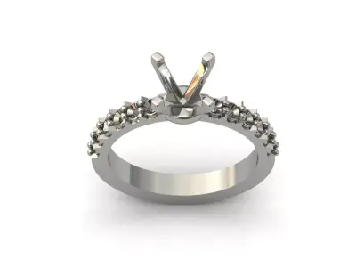 Solitaire Engagement Ring Diamond Women Ring Stone 3D print STL 3D print model