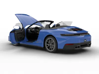 Porsche 911 Carrera T Cabrio 2025 HQ 3d model 3D model