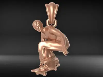 Skateboarder  Pendant 3D print model