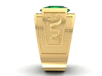 LUXURY DIAMOND RING  WITH DRAGON FOR MEN 1023 3D print model