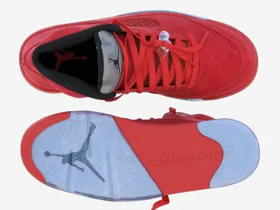 Air Jordan 5 Red Suede 3D model