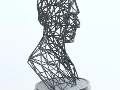 NIKOLA TESLA BUST WIREFRAME VORONOI WIREMESH MESH 3D print model