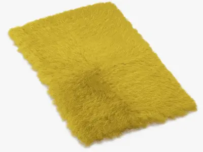 Mongolian fur rug yelow 3D model