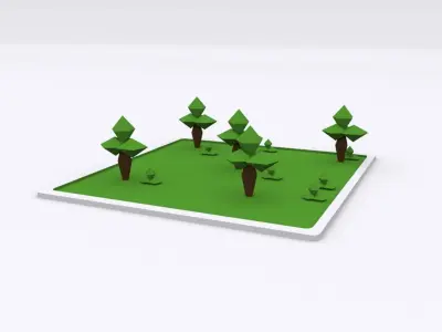 Plants low poly pack Free low-poly 3D model