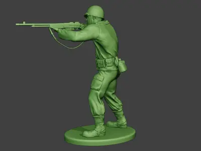 American soldier ww2 Shoot Stand3 A12 3D print model