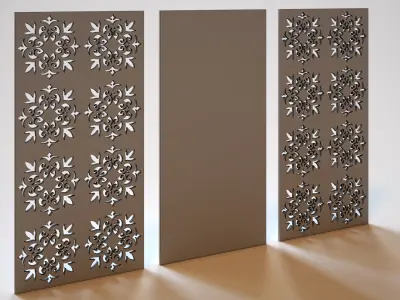 Partition three wooden panels 3D model purchase
