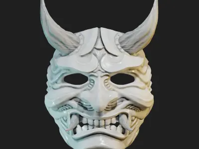 Hannya Samurai Oni Mask 5 3D print model