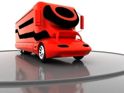 Tourist bus Low-poly 3D model