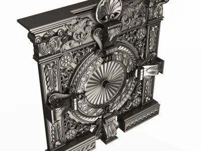 Classic Wall Clock 015 Chrome Low-poly 3D model