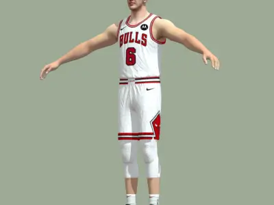 T-Pose rigged Alex Caruso Chicago Bulls 3D model