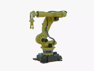 Industrial Robot Arm Yellow Clean Low-poly 3D model