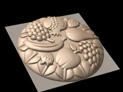 Fruit-Themed 3D Bas Relief Model for CNC and Engraving 3D print model