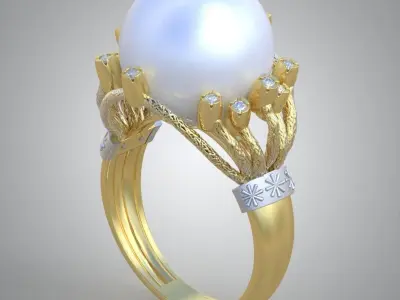 Ring and Earring Set 3D printable model 0115 3D Model Pack