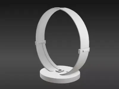 Curved Headphone Stand Modern 3D Printable Desk Accessory Low-poly 3D model