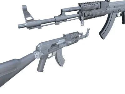 16-AK-103-gun model 3d game ready model Low-poly 3D model Low-poly 3D model