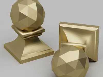 Geometric Brass Finial 3D model
