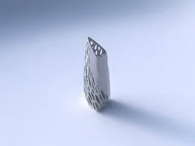 Vase tipped triangle with twisted half organic lattice 3D print model
