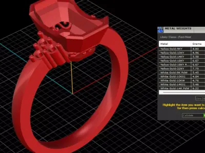 ring woman 3D print model 13