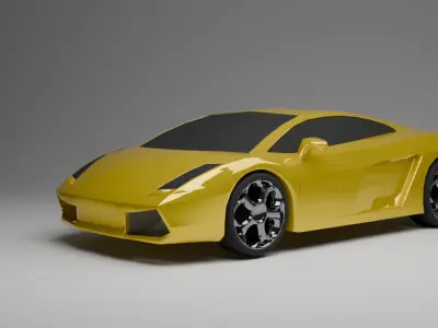Yellow Supercar 3D Model  High Poly  PBR Textured Blender OBJFBX 3D model