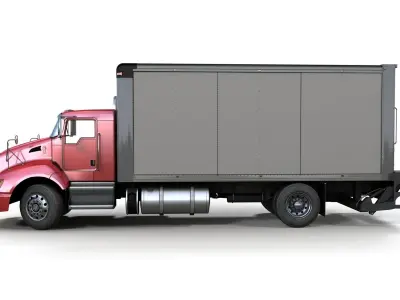 Kenworth t370 box truck Low-poly 3D model