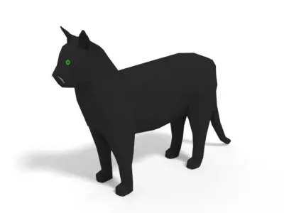 Low Poly Cartoon Cat Low-poly 3D model purchase