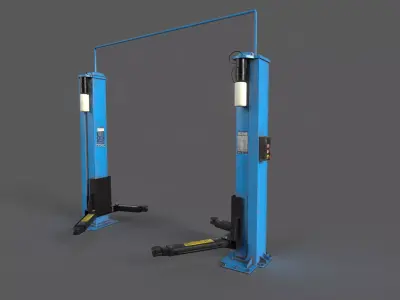 Hydraulic Car Lift Low-poly 3D model