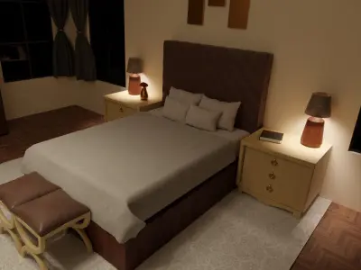 Bedroom scene model 1 3D model