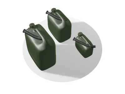 Three cans Jerrican 3D model