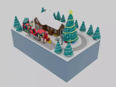 Christmas Train Pack 3D model