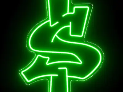 Money Neon Sign 3D model