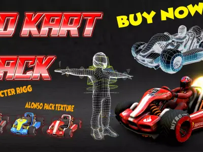 KART GAME RACING Low-poly 3D model