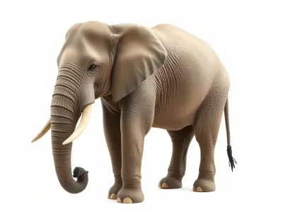Elder Elephant Model Pack with Detailed Wrinkles Low-poly 3D model