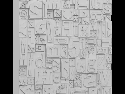 Glyph Panels Wall 3D print model