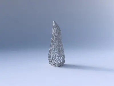 Vase puffy tipped triangle with dense organic lattice 2 3D print model