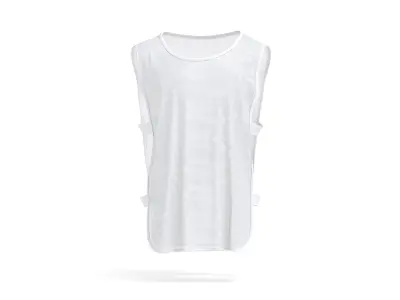 White Football Team Practice Vest - sports bib with elastic 3D model
