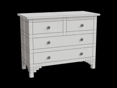 Black Bohemian Chest Of Drawers 3D model